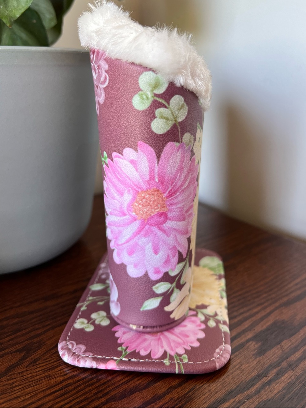FLORAL PLUSH LINED EYEGLASS HOLDER UPRIGHT NEW IN BOX - Picture 4 of 8